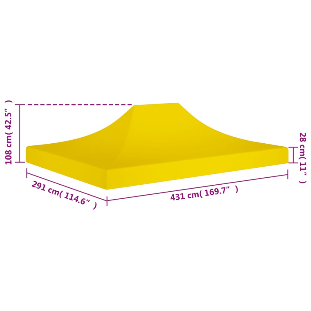 Tetto per Tendone per Feste 4,5x3 m Giallo 270 g/m² - homemem39