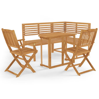 Set da Bistrot 4 pz in Legno Massello di Acacia