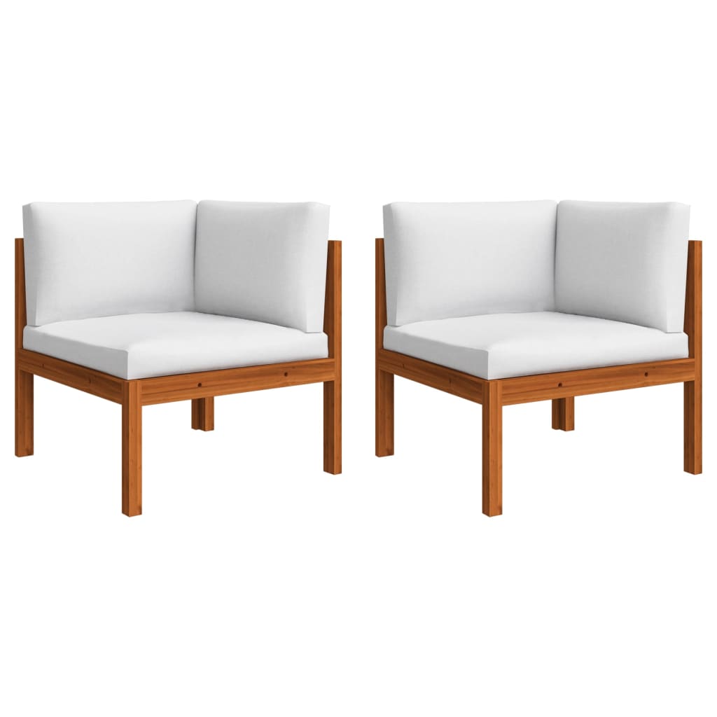 Set da giardino 6 pezzi con cuscini in legno crema, acacia e corda - homemem39