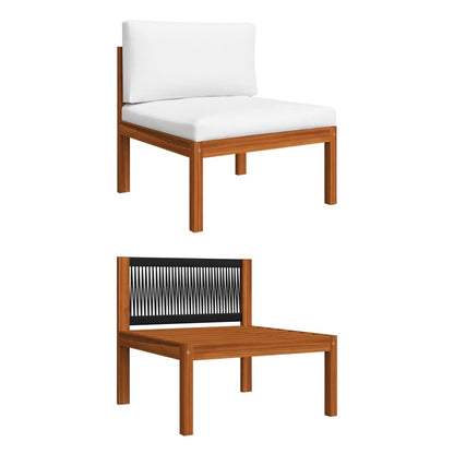 Set da giardino 5 pezzi con cuscini crema 63x63 cm
