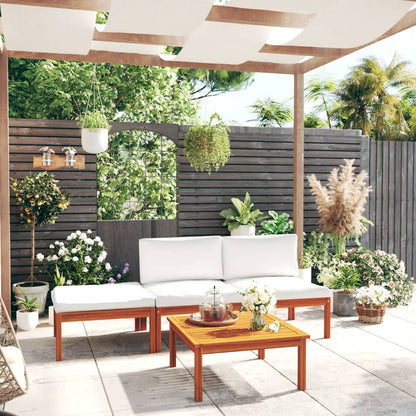 Set da giardino 4 pezzi con cuscini crema 63x63 cm - homemem39