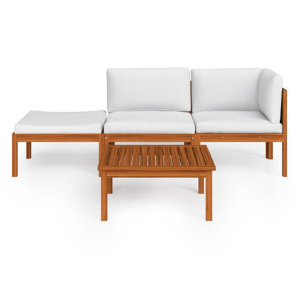 Set da giardino 4 pezzi con cuscini crema 63x63 cm - homemem39