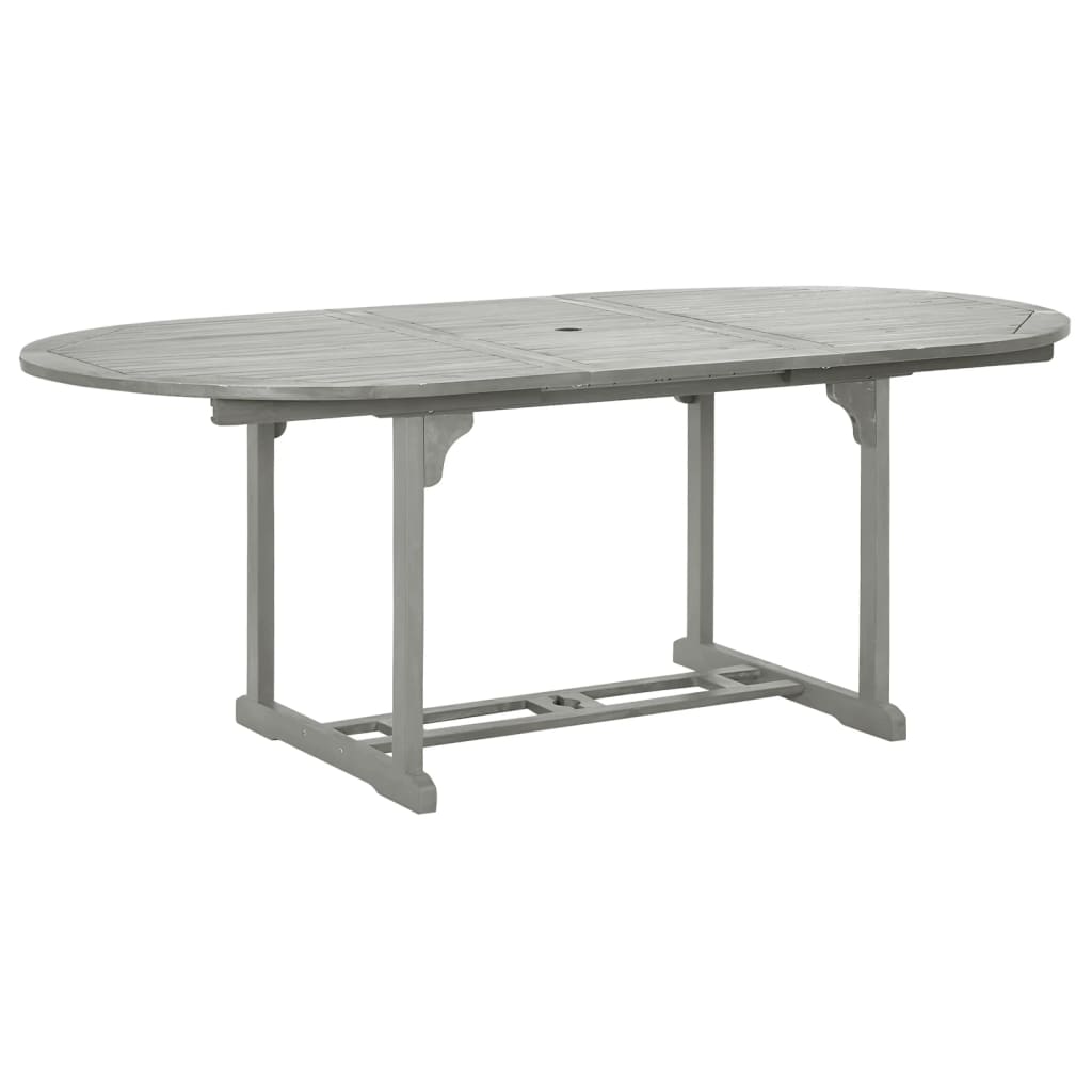Set da pranzo da giardino 5 pz (150-200)x100 cm in legno massello di acacia grigio - homemem39