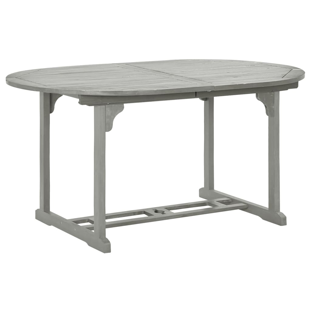 Set da pranzo da giardino 5 pz (150-200)x100 cm in legno massello di acacia grigio - homemem39