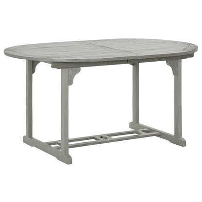 Set da pranzo da giardino 5 pz (150-200)x100 cm in legno massello di acacia grigio - homemem39