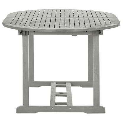 Set da pranzo da giardino 5 pz (150-200)x100 cm in legno massello di acacia grigio - homemem39