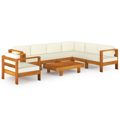 Set da Giardino 8 pz con Cuscini 100x60 cm Legno di Acacia - homemem39