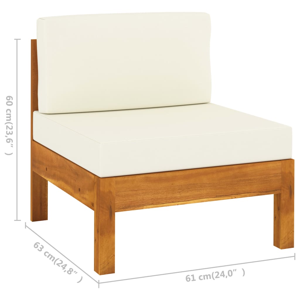 Set da Giardino 8 pz con Cuscini 100x60 cm Legno di Acacia - homemem39