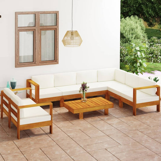 Set da Giardino 8 pz con Cuscini 100x60 cm Legno di Acacia