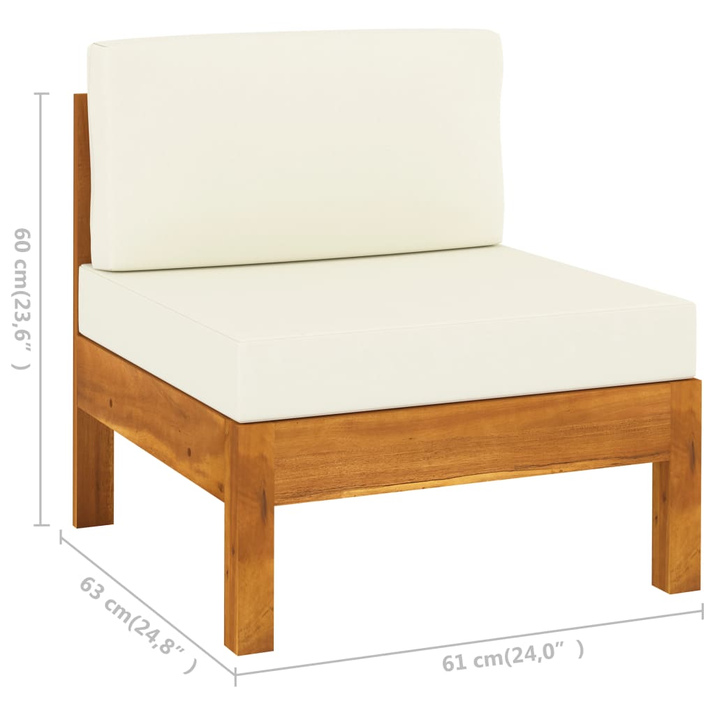 Set da Giardino 8 pz con Cuscini 100x60 cm Legno di Acacia - homemem39