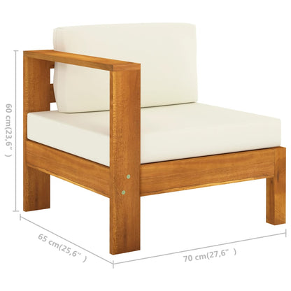 Set da giardino 9 pezzi con cuscini 100x60 cm in legno di acacia