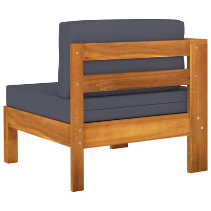 Set Divani Giardino 8 Posti Cuscini Grigi Scuro Massello Acacia | homemem39