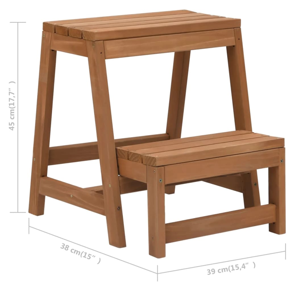 Scaletta Sgabello Pieghevole in Legno Massello di Abete - homemem39