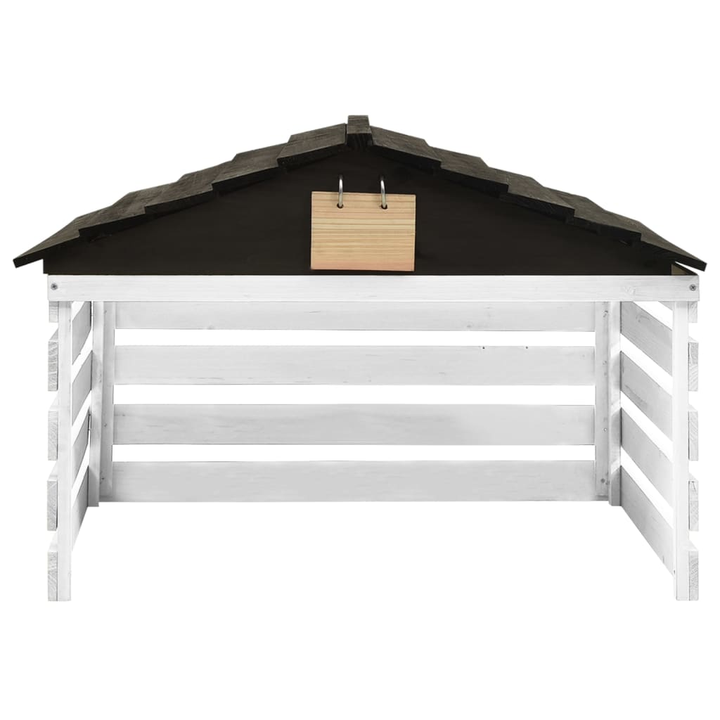 Casetta per Tosaerba Robotizzato Nero e Bianco 78x74x54cm Abete | homemem39