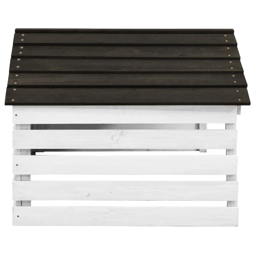 Casetta per Tosaerba Robotizzato Nero e Bianco 78x74x54cm Abete | homemem39