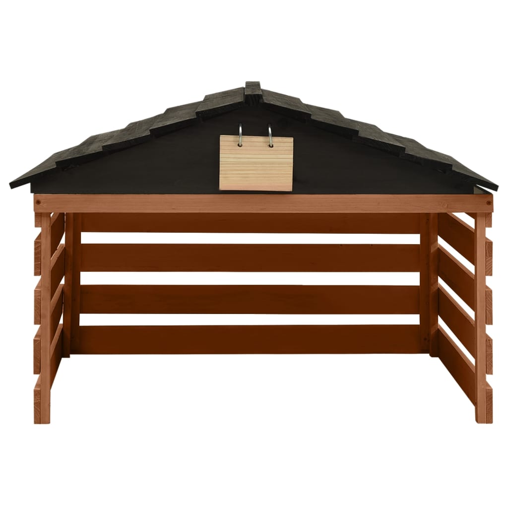 Casetta per Tosaerba Robotizzato Nero Marrone 78x74x54 cm Abete | homemem39