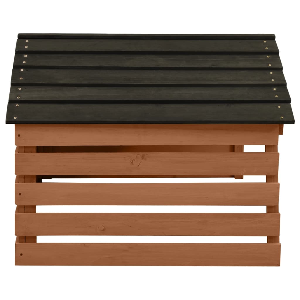 Casetta per Tosaerba Robotizzato Nero Marrone 78x74x54 cm Abete | homemem39