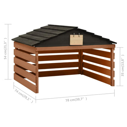 Casetta per Tosaerba Robotizzato Nero Marrone 78x74x54 cm Abete | homemem39