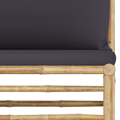 Set Divani da Giardino 6 pz con Cuscini Grigio Scuro in Bambù | homemem39