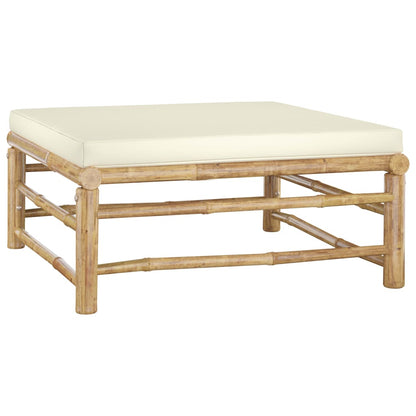 Set Divani da Giardino 8 pz con Cuscini Bianco Crema in Bambù | homemem39