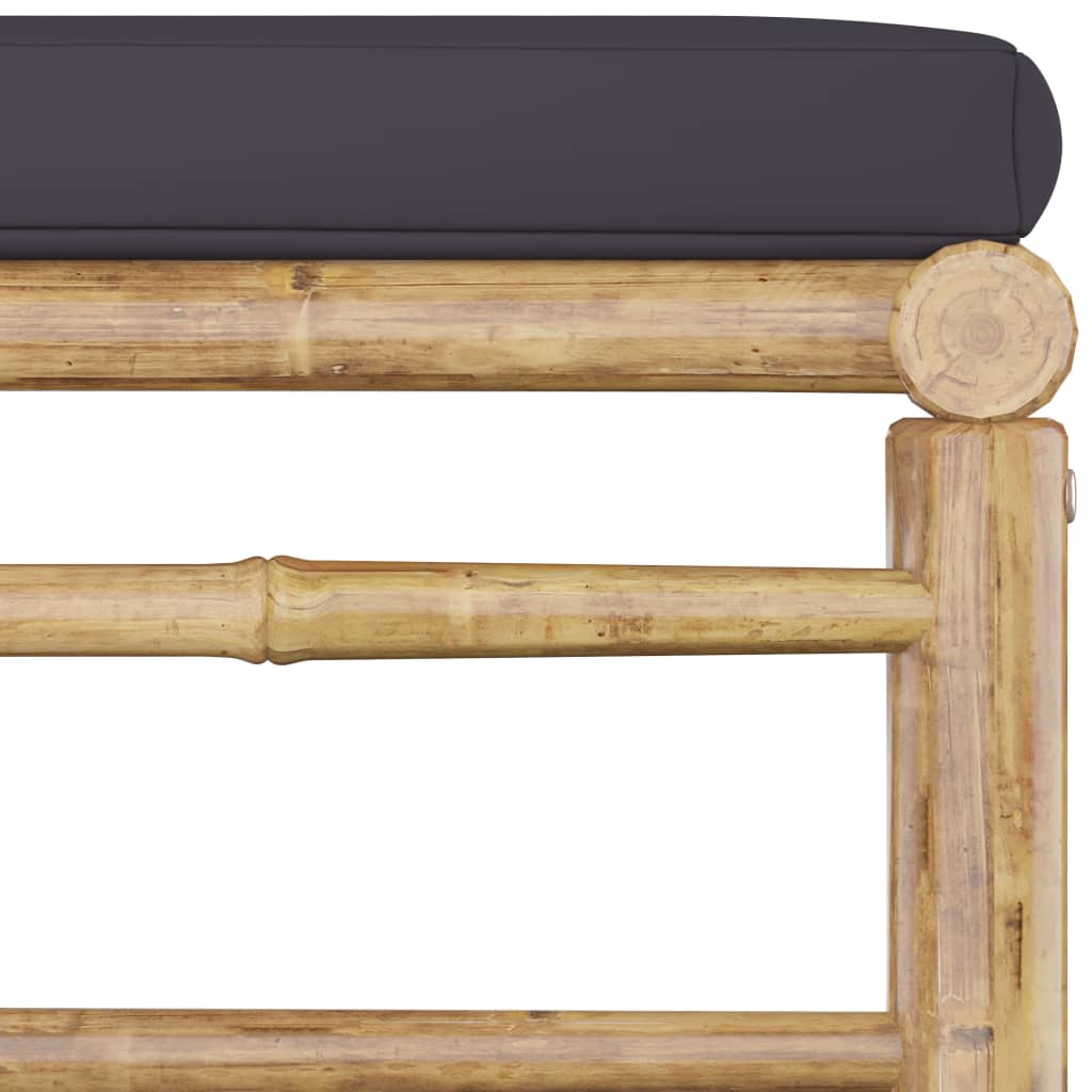 Set Salotto da Giardino 10pz con Cuscini Grigio Scuro Bambù | homemem39