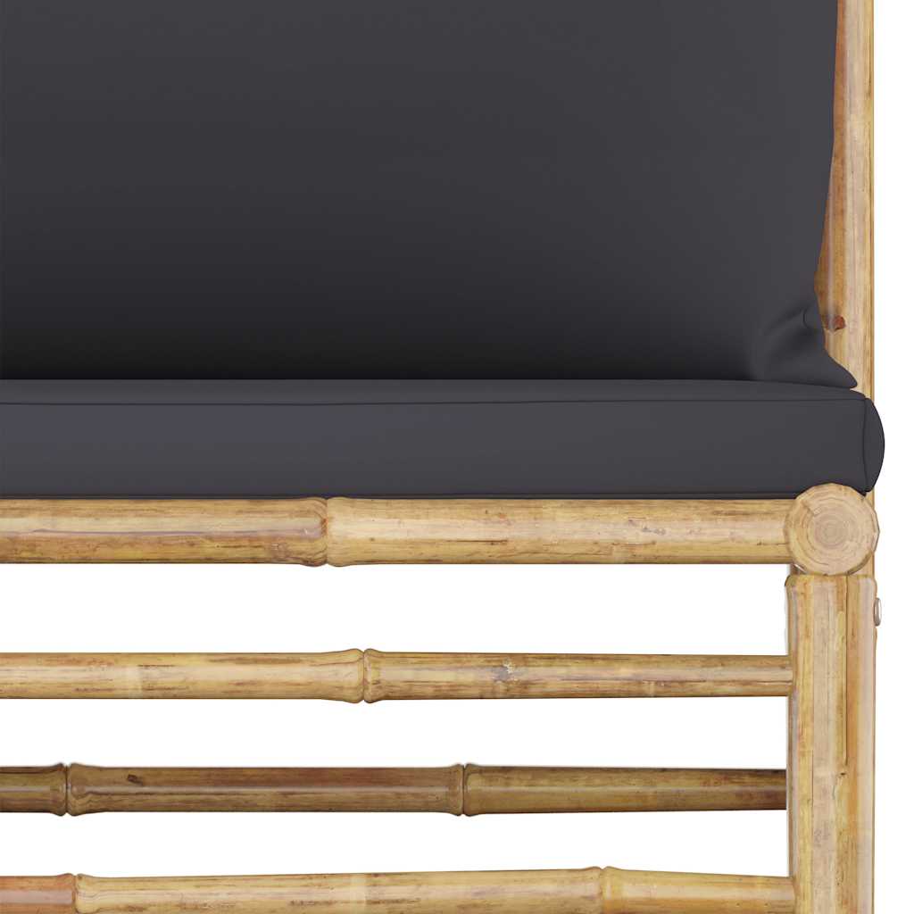 Set Salotto da Giardino 12pz con Cuscini Bambù