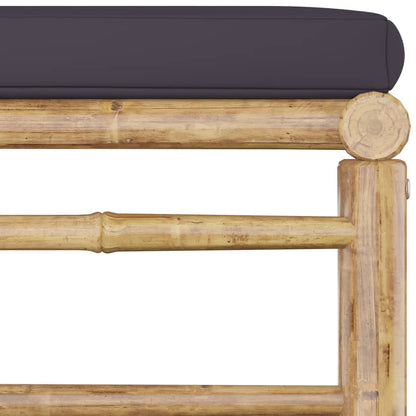 Set Salotto da Giardino 12pz con Cuscini Grigio Scuro Bambù | homemem39