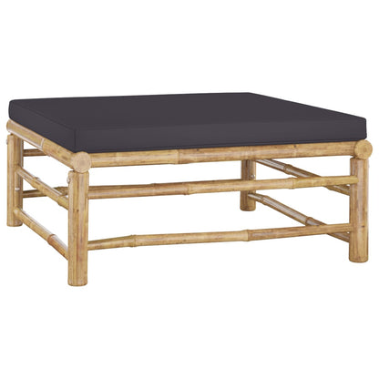 Set Salotto da Giardino 9pz con Cuscini Grigio Scuro Bambù | homemem39
