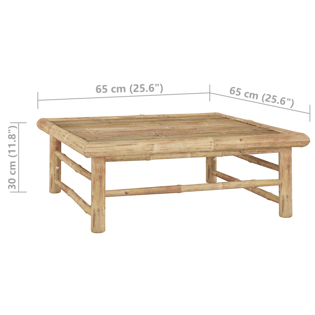 Set Divani da Giardino 4 pz con Cuscini Bianco Crema in Bambù | homemem39