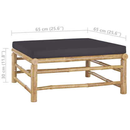 Set Divani da Giardino 4 pz con Cuscini Grigio Scuro in Bambù | homemem39