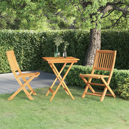 Set da Pranzo da Giardino 3 pz Pieghevole in Massello di Acacia | homemem39