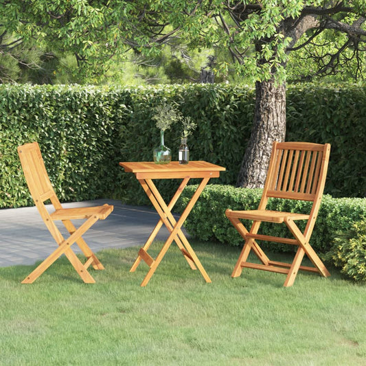 Set da Pranzo da Giardino 3 pz Pieghevole in Massello di Acacia | homemem39