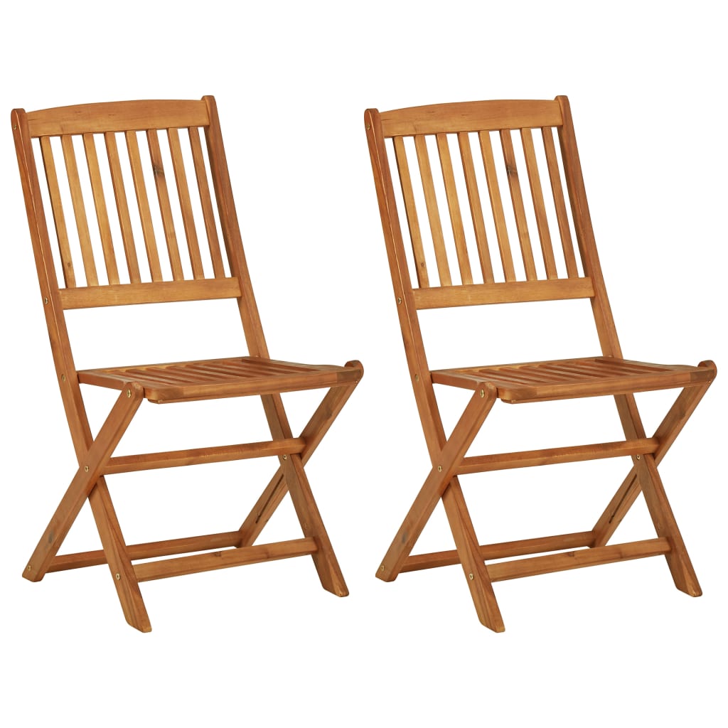Set da Pranzo da Giardino 3 pz Pieghevole in Massello di Acacia | homemem39