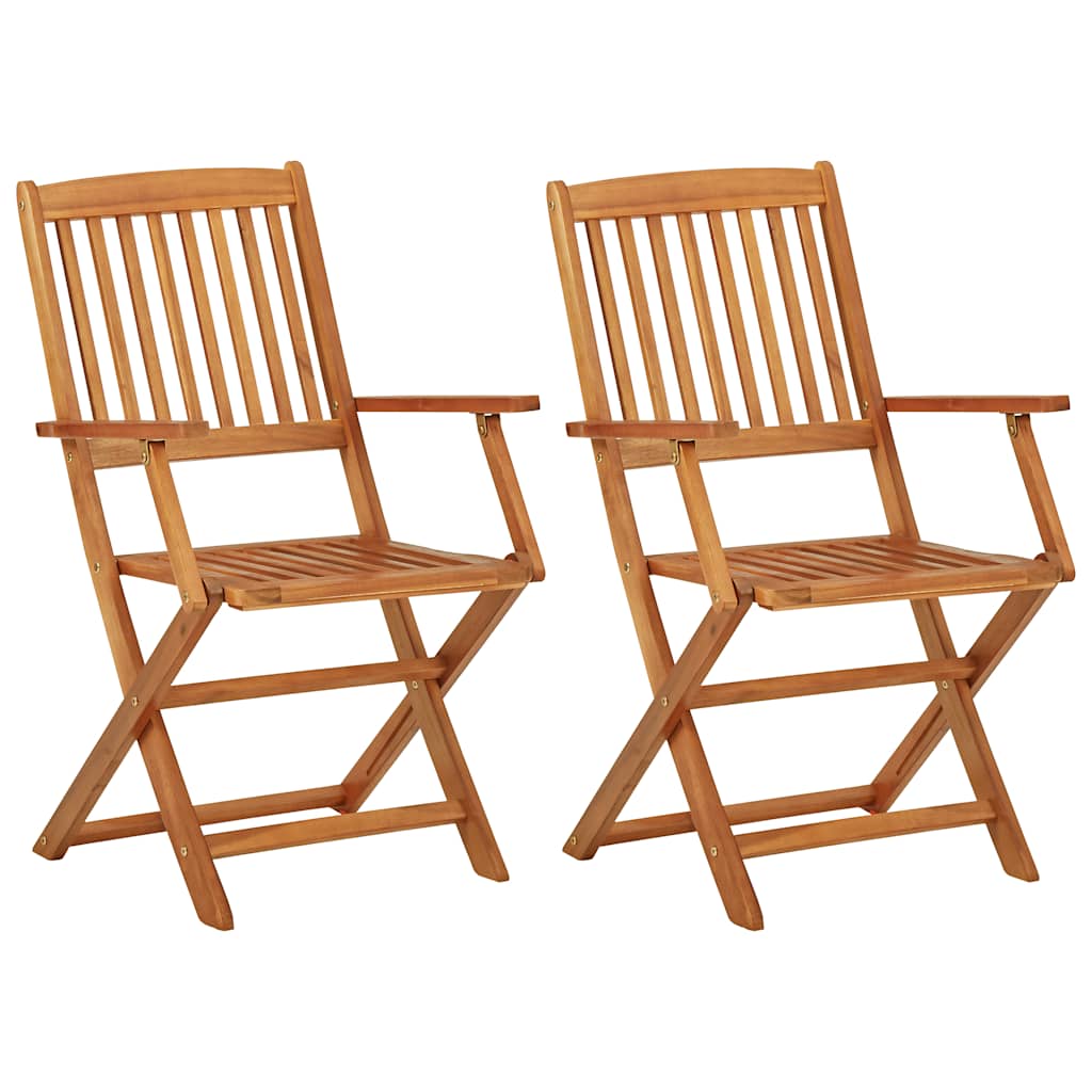 Set da Pranzo da Giardino 3 pz Pieghevole in Massello di Acacia | homemem39