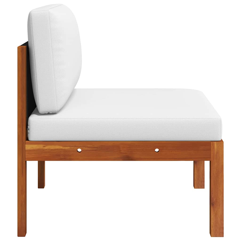 Set da giardino 2 pezzi con cuscini in legno di acacia e corda