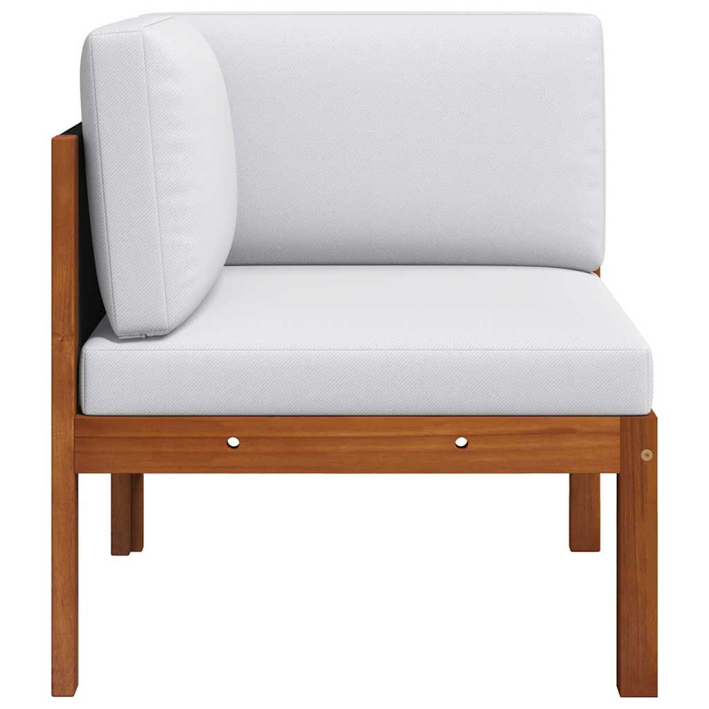 Set da giardino 2 pezzi con cuscini in legno di acacia e corda