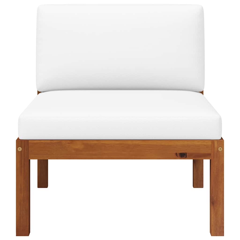 Set da giardino 2 pezzi con cuscini in legno di acacia e corda