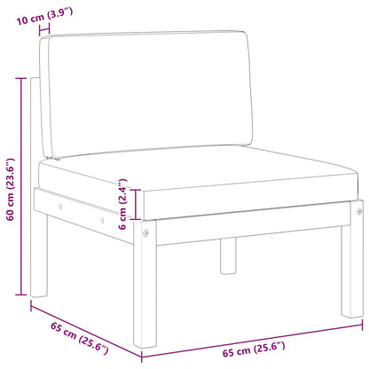 Divano da giardino centrale con cuscini in legno di acacia e corda