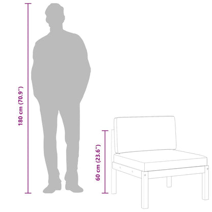 Divano da giardino centrale con cuscini in legno di acacia e corda
