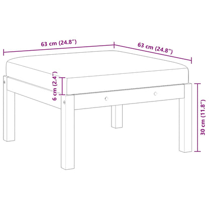 Sgabello da Giardino con Cuscino in Massello d'Acacia