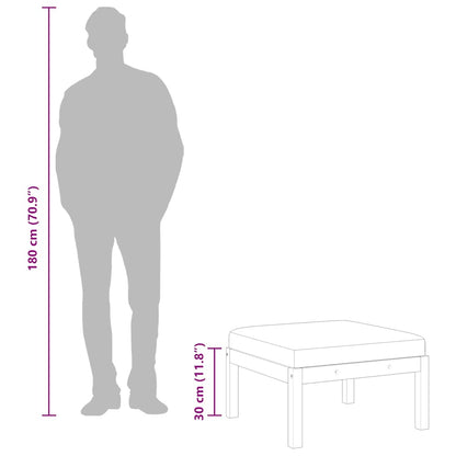 Sgabello da Giardino con Cuscino in Massello d'Acacia