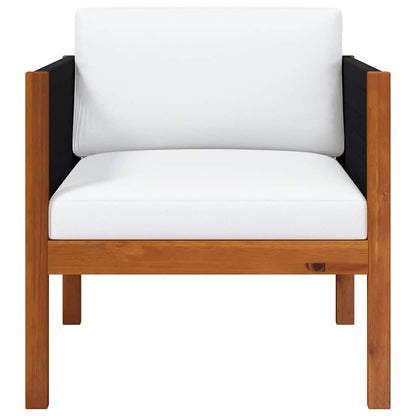 Sedia da Giardino con Cuscino in Legno Massello di Acacia