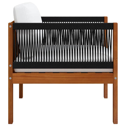 Sedia da Giardino con Cuscino in Legno Massello di Acacia