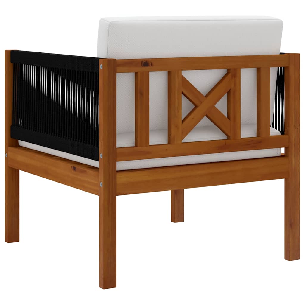 Sedia da Giardino con Cuscino in Legno Massello di Acacia