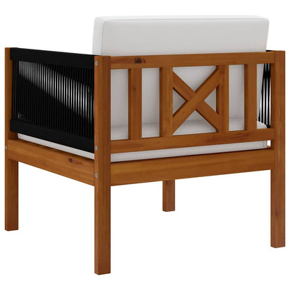 Sedia da Giardino con Cuscino in Legno Massello di Acacia