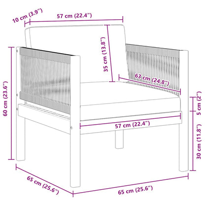 Sedia da Giardino con Cuscino in Legno Massello di Acacia