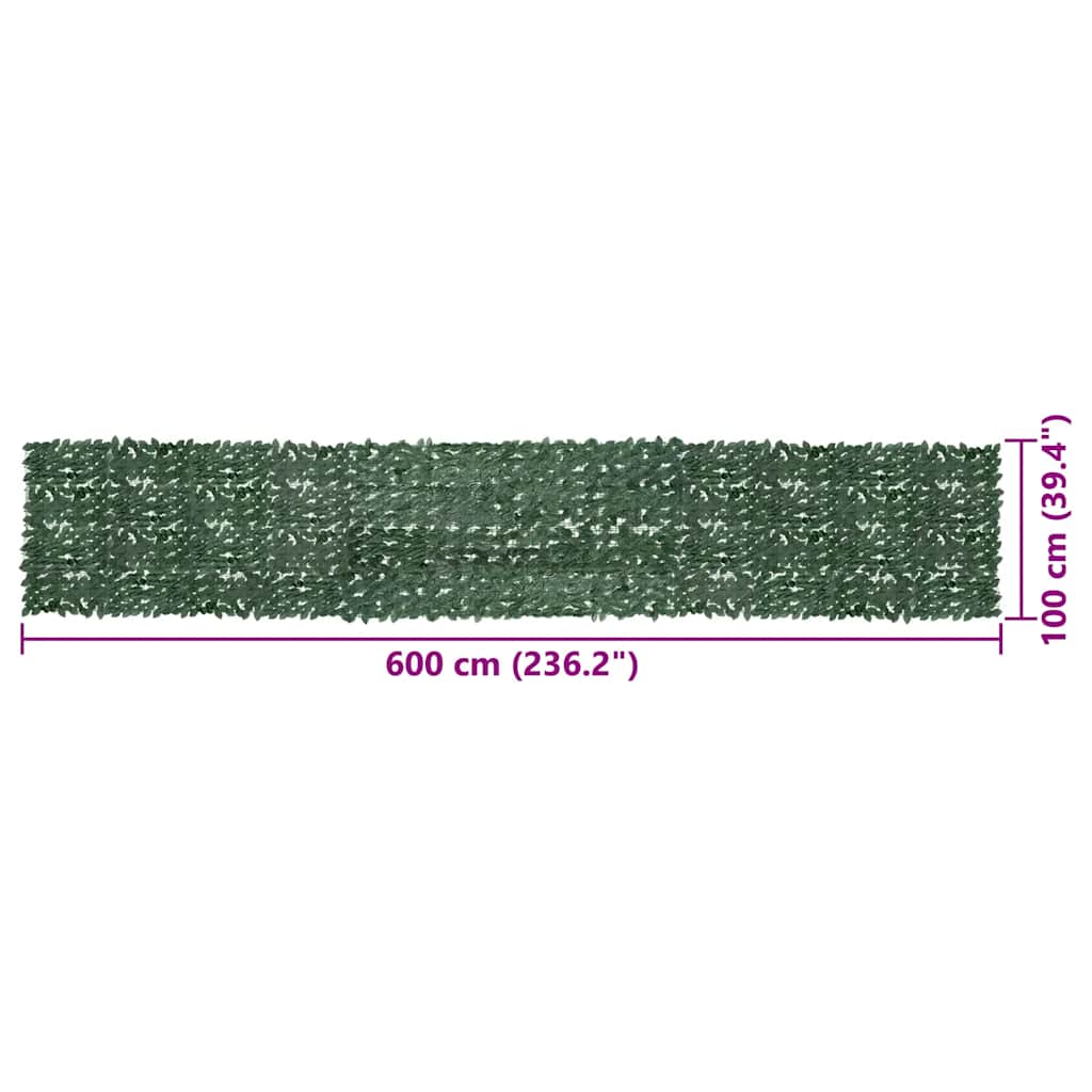 Paravento da Balcone con Foglie Verde Scuro 600x100 cm - homemem39