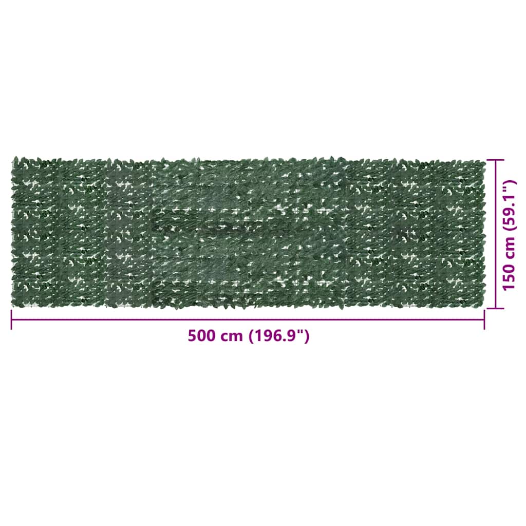 Paravento da Balcone con Foglie Verde Scuro 500x150 cm | homemem39