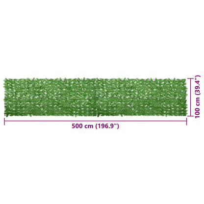 Paravento da Balcone con Foglie Verdi 500x100 cm - homemem39