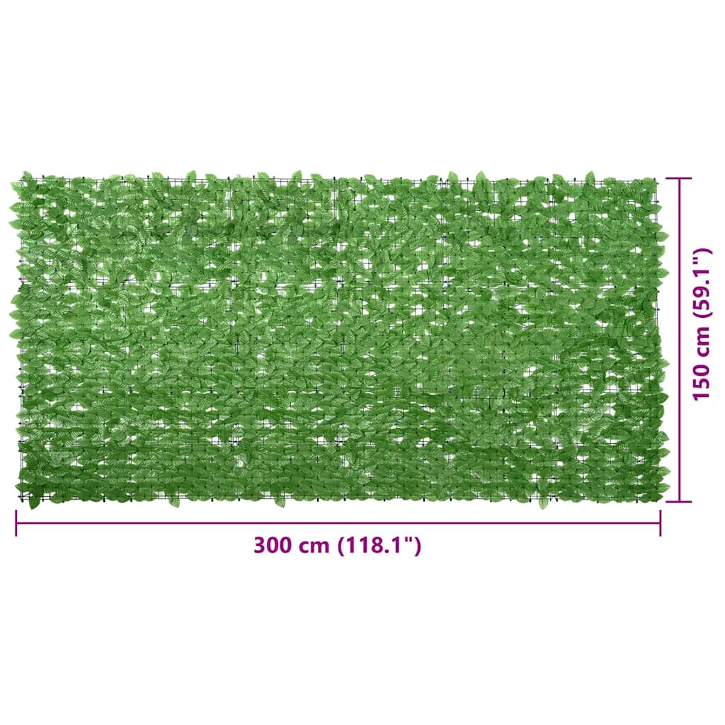 Paravento da Balcone con Foglie Verdi 300x150 cm | homemem39